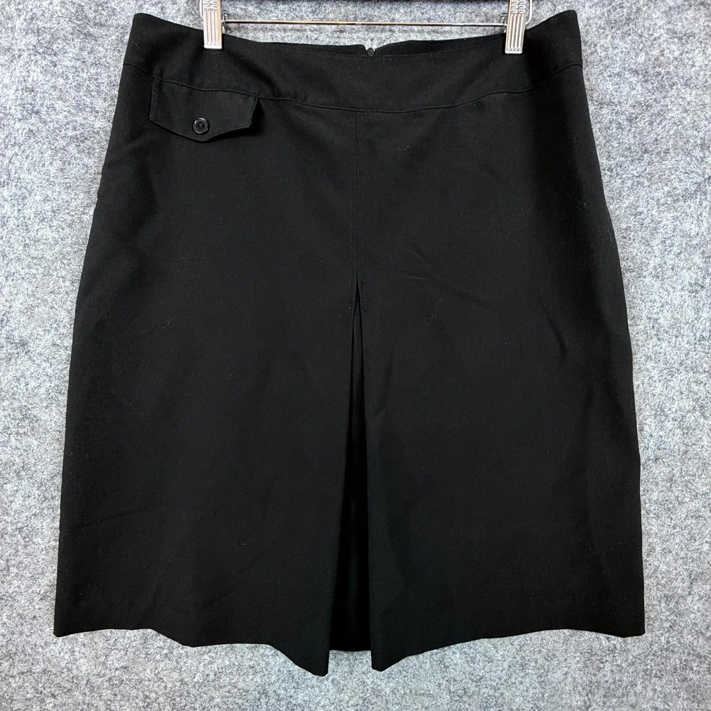Vintage Wrapper A-Line Skirt Womens 13 Black Stretch Office Basics Neutral 90s